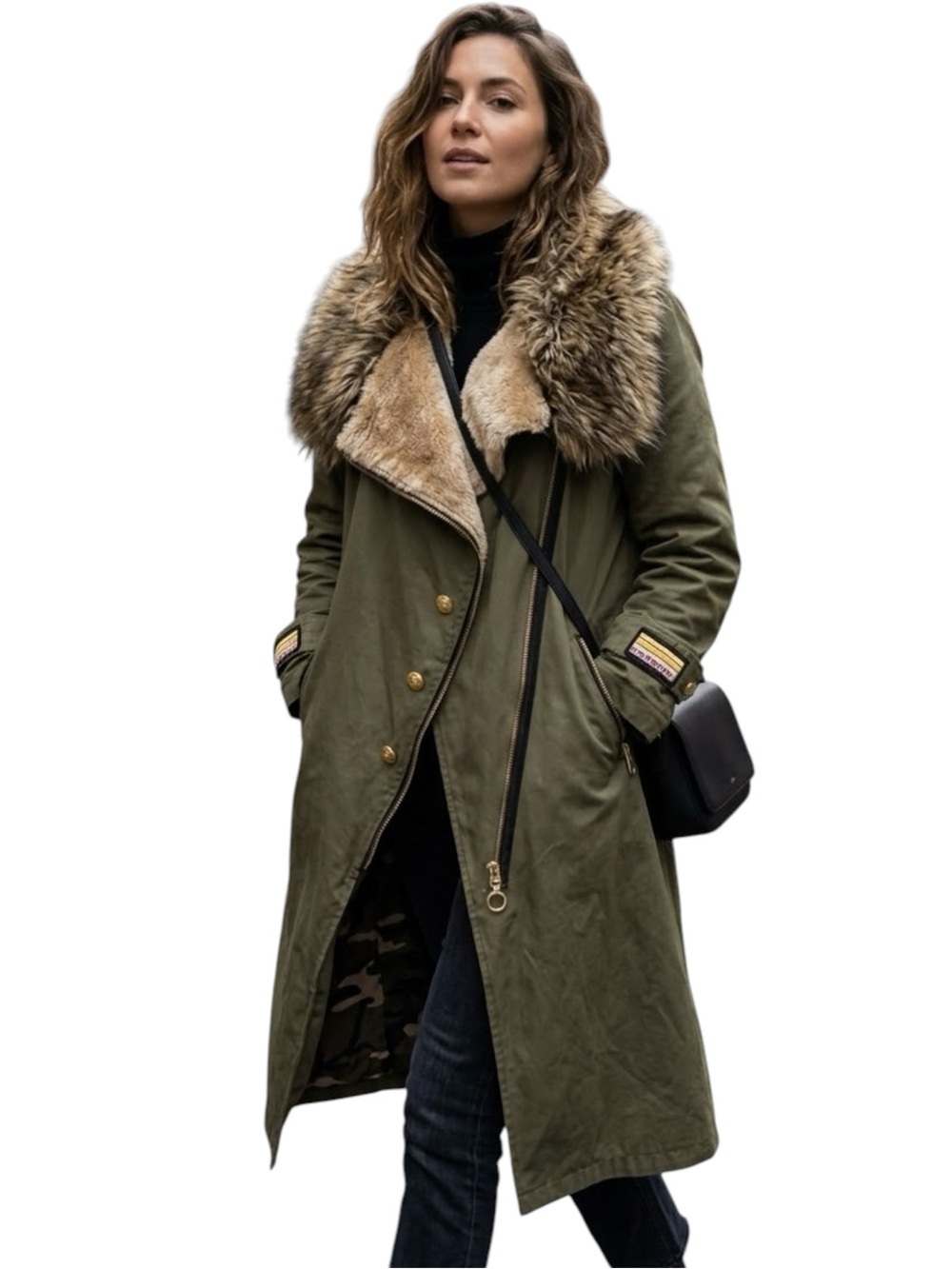 PINKO Faux Fur Military Parka - Picture 2 of 16